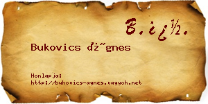 Bukovics Ágnes névjegykártya